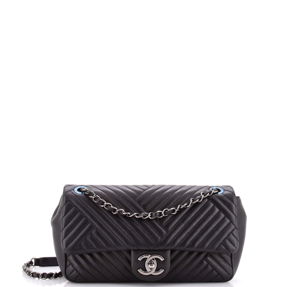 Chanel Medium CC Crossing Flap Bag Chevron Lambskin